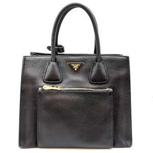 PRADA Black Leather Shoulder Bag